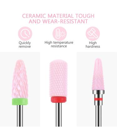 Maquita 7-Piece Ceramic Nail Drill Bits Set - Professional Gel & Acrylic Nail Millers for Home Manicure & Pedicure - Large Pink Gift - Buy Online on GoSupps.com