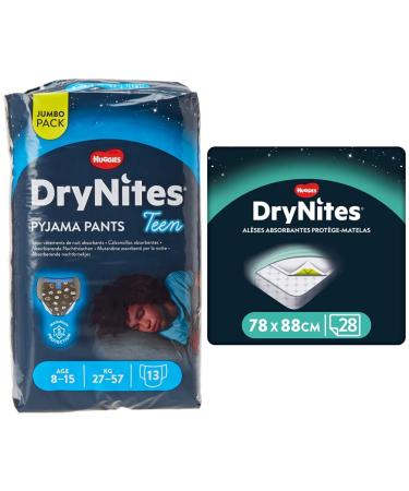 Huggies Drynites night diapers against bedwetting for boys (8-15 years) 52 pieces including 28 x mattress insert for young 80-part set