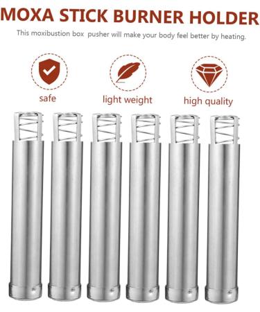 HOMSFOU 6pcs Moxa Pusher Tool Set | Stainless Steel Moxibustion Oven & Cardboard Box Pushers for Effective Therapy - Buy Online on GoSupps.com