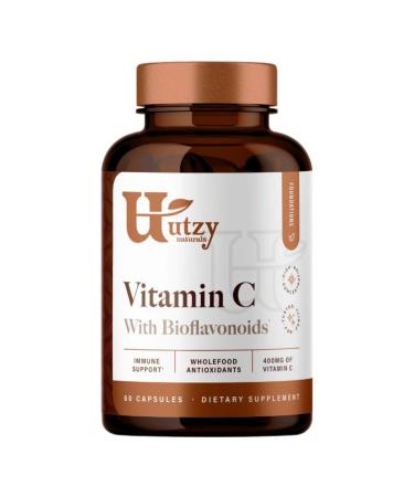 Utzy Naturals Vitamin C Complex | 400mg Vitamin C with Acercola & Citrus Bioflavonoids | 60 Capsules