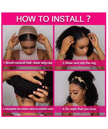 Legendhair Curly Bob Pixie Cut Headband Wig 8 Inch - Human Hair Afro Kinky Curly - 150% Density, Natural Color - Machine Made for Black Women - Glueless & None Lace Front - Buy Online on GoSupps.com