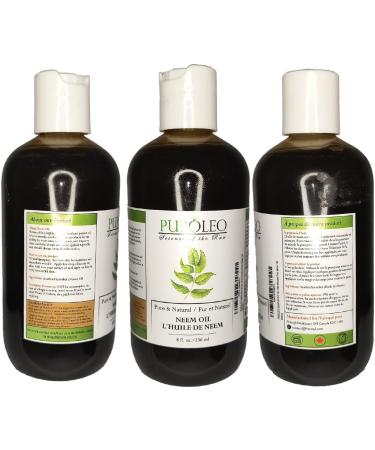 PUROLEO NEEM Oil 8 Fl Oz/236 ML (Packed In Canada) Pure and Natural Neem Oil for Multipurpose Use | Neem Oil extracted from NEEM Plante Chemical free Neem Oil Spray 236 ml (Pack of 1) - Buy Online on GoSupps.com