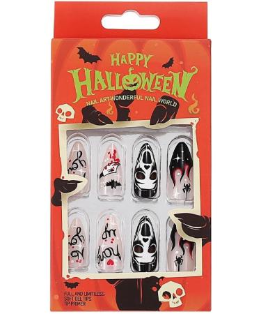 Coffin False Nails Halloween Decorations Ghost Press on Nails Grave Noctilucent Stick on Nails Ballerina Acrylic Fake Nails 24Pcs for Women and Girls (Size : B) - Buy Online on GoSupps.com
