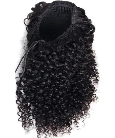 Aiokrtse Wrap Around Ponytail Extension Human Hair Kinky Curly Drawstring Ponytail Hair Pieces for Women Natural Color 22 inches - Buy Online on GoSupps.com
