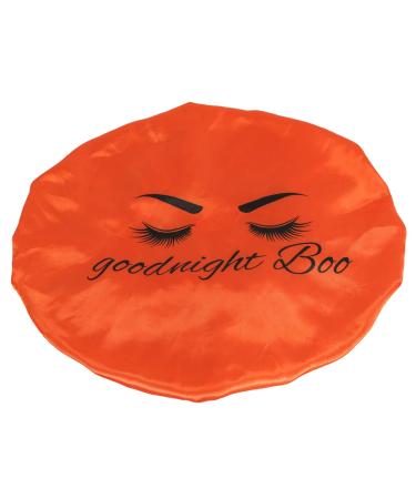 Silk Bonnet for Women  Shower Cap  Satin Silk Bonnet  Comfortable Sleep Cap Bonnets for Women (Orange/Black)
