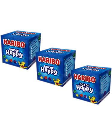 Box of Happy Christmas Sweets Bulk - Sweets Gift Box of Fruit Flavour Sweet Foam Gums Pack of 3 x 120g. Gummy Sweets for Couples & Kids Stocking Fillers or Birthday Sweet Hamper with Topline Card.
