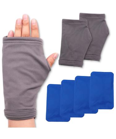 Hot and Cold Hand Therapy Gloves Hand Ice Pack Ice and Heat Therapy Pain Relieving Mittens | Microwavable and Freezable Arthritis Finger and Hand Injuries and Carpal Tunnel (Grey)