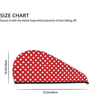 Hair Towel Wrap Quick Drying Turban with Button | Red Polka Dot Hair Drying Towel for Faster Results - Buy Online on GoSupps.com