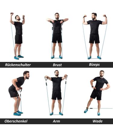 Glymnis Resistance Band Set - 11 PCs Fitness Bands with Handles Door Anchors & Straps for Strength Training & Physiotherapy - Up to 100lbs - Buy Online on GoSupps.com