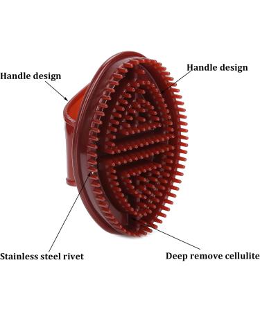 Meridians Massage Brush - Gentle Cellulite Massager & Lymphatic Scrub Brush - Brown - Buy Online on GoSupps.com