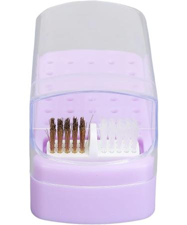 30 Deep Holes Dust Proof Organizer with Sturdy Base & Cleaning Brush Portable Nail Drill Bits Holder for On The Go Use (Purple) - Buy Online on GoSupps.com