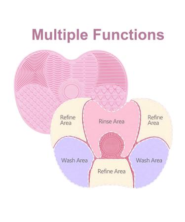 TSHAOUN Silicone Makeup Brush Scrubber Pad - 2 Pack Green & Pink | Effective Cosmetic Cleaning for Flawless Makeup Application - Buy Online on GoSupps.com