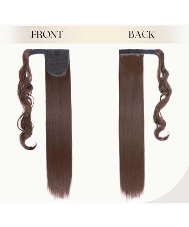 S-noilite 26" Clip in Hair Extensions Wrap Around Ponytail Long Straight Hairpiece Clip in Ponytail Hair Extension (26 inches Medium Brown) - Buy Online on GoSupps.com
