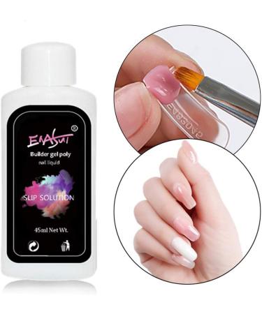 45ml Poly Nail Extension Gel Nail Slip Solution Set Liquid Polish Slip Solution False Nail Tips Dual-ended Brush Liquid Dappen Dish Bowl Nail Dappen Dish with Lid - Buy Online on GoSupps.com