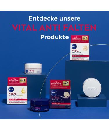 NIVEA VITAL Soin de jour anti-rides Intensiv Plus SPF 15 soin du visage pour peaux matures l'huile d'argan naturelle et au calcium cr me de jour avec SPF pour une hydratation intense (50 ml) Huile d'argan 50 ml (Lot de 1) - Buy Online on GoSupps.com