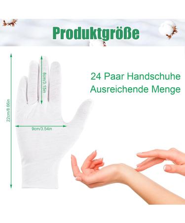 Newofview 24 Pairs White Cotton Moisturizing Gloves for Spa Treatments Cosmetics & Hand Care - Perfect for Inspection & Serving - Buy Online on GoSupps.com