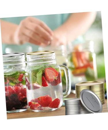 Mipcase 120 Pcs Mason Jar Lids Mason Jar Strainer Lid Tinplate Lids Glass Carafe Disc Lids Tinplate Canning Mason Jar Caps Cover Tinplate Disc for Jars Tinplate Date Disc Seal Can Lid Silverx4pcs 7X7X0.2CMx4pcs - Buy Online on GoSupps.com