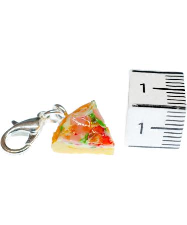 Miniblings Pizza Charm Zipper Pull - Handmade Silver Pendant for Bracelets & Fashion Jewelry - Buy Online on GoSupps.com