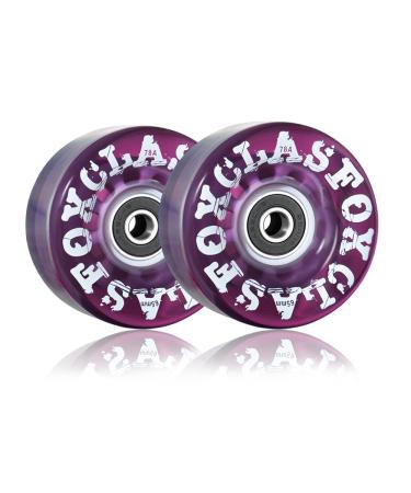 CLAS FOX 78A Indoor or Outdoor 65x35mm Quad Roller Skate Wheels with ABEC-9 Bearings 8 Pcs Purple