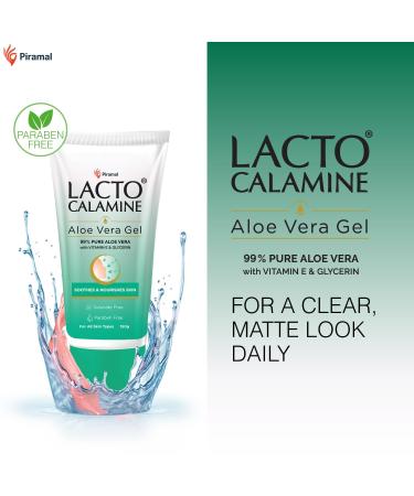 Lact'o Calamin'e Aloe Vera Gel For Face | 150g | Moisturizer For Face With 99% Pure Natural AloeVera Vitamin E & Glycerin For Hydrating Skin Body & Hair | No Parabens No Sulphates - Buy Online on GoSupps.com