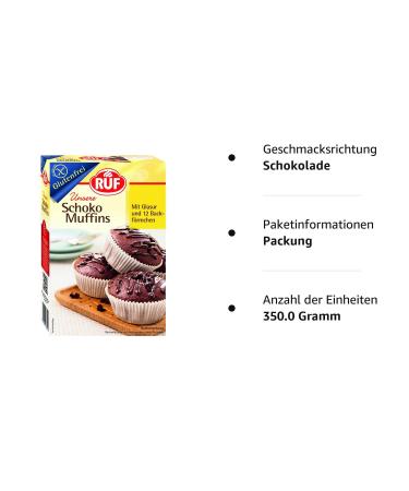 Shop RUF Gluten-Free Chocolate Muffins with Icing | Includes 12 Muffin Cases | 350g | International Shipping Available - Buy Online on GoSupps.com