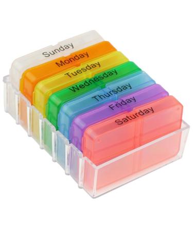 Daily Pill Organizer | 7-Day Compact Vitamin & Medication Holder | 4 Times a Day | International Shipping Available - Buy Online on GoSupps.com