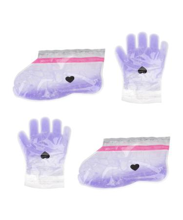 Mikinona 2 Pairs Wax Gloves Wax Cover Kit Paraffin Wax Feet Film Wax Hand Cover Hand Moisturizing Kit Beauty Hand Wax Cover Close Friends Set of Feet Spa Purple Non-woven Fabric