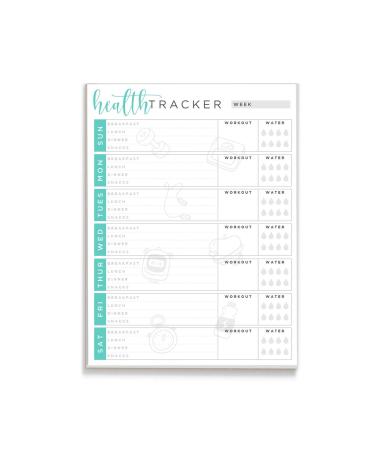 Tiny Expressions - Weekly Health & Wellness Tracker Journal (8.5" x 11" - 55 page Notepad) | Meal Water Fitness & Exercise Planner for Adults | Full Year Daily Weight Loss Notebook for Women & Men