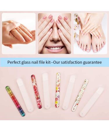 4 Pack Crystal Glass Nail Files with Case - Senignol Flowers Nano Glass Nail Shine Buffers - Professional Manicure & Nail Care Tool for Salon and Home Use - Buy Online on GoSupps.com