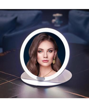 SHEGINEL Lighted Makeup Mirror with USB Rechargeable, 80 LED, 2000 mAh Battery, Portable Vanity Mirror for Travel - Adjustable Angle & Height (7.87 Inch) - Buy Online on GoSupps.com
