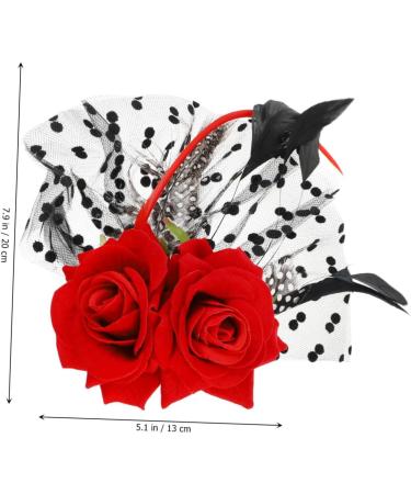 FRCOLOR banquet earphone dress hairpin hair accessories scarf bride baffle hat Korean version fascinator tea party headpiece rose hair clip day of the dead hairaccessories - Buy Online on GoSupps.com
