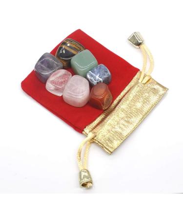 7PCS/Set Natural Stones Gemstone Bulk Crystals Quartz Ornaments Home Decoration Gifts Bag for Crystal - Buy Online on GoSupps.com