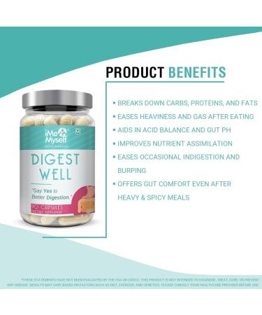 iMeMyself DigestWell Capsules 90 | Superior Digestive Enzyme Blend with Probiotics & Ancient Herbal Wisdom | Vegetarian Capsules for Complete Digestive Comfort - Buy Online on GoSupps.com