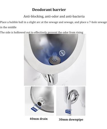 L-ROM 304 Stainless Steel Automatic Induction Urinal Wall-Mounted Public Toilet Urinal Contact-Free Toilet Urinal with Flush Valve Flushing Men's Urinal Suitable for Ba - Buy Online on GoSupps.com