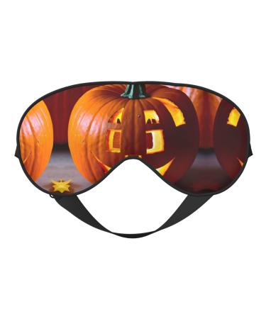 Fall Pumpkin Print Ultra-Soft Light-Blocking Eye Mask for Optimal Comfort and Restful Sleep