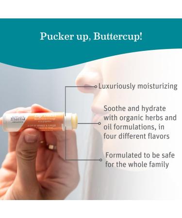 Earth Mama Lip Balm Set | Orange Ginger 4-Pack | Lip Moisturizer with Organic Jojoba Oil for Sensitive Skin - Buy Online on GoSupps.com