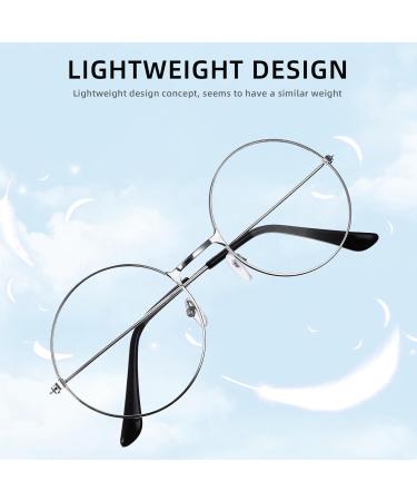 Rosenice Round Glasses - Unisex Retro Clear Lens - Ultra Light Silver Cosplay Eyewear - Buy Online on GoSupps.com