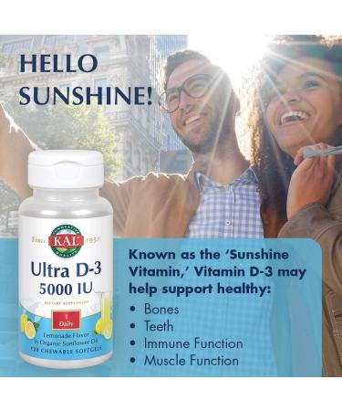 KAL 5000 IU Ultra D-3 Lemonade Tablets 120 Count - Pack of 1 - Buy Online on GoSupps.com