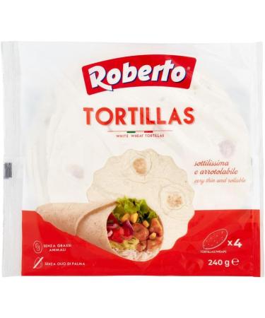  Italian Gourmet E.R. Roberto Tortillas Set of 3 - 240g - Each pack contains 4 white wheat tortillas + Italian Gourmet Polpa di Pomodoro 400g - Buy Online on GoSupps.com
