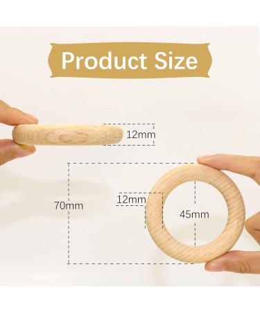 Ruby 8-Piece Natural Wooden Bite Rings | Eco-Friendly Baby Teething Toys & Handicraft Tools ( 70mm) - Buy Online on GoSupps.com