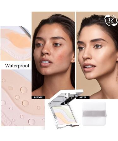  KARLOR 5 in 1 Compact Fixing Powder Mattifying Palette Color Correction Face Setting Powder Compact Powder Slightly Flawless for Repairs Fixing - Buy Online on GoSupps.com