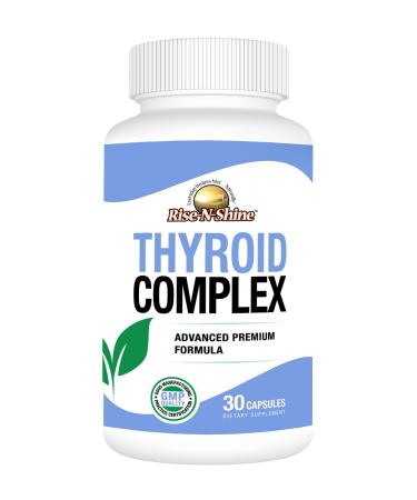 Rise-N-Shine Thyroid Support Supplement for Women and Men - Energy Support Formula wi th Vitamin B12 Iodine Zinc Selenium Ashwagandha Root & More 30-Day Supply (30 Capsules)