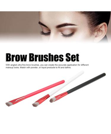 3-Piece Eyebrow Brush Set with Gray Handles | Angled Design & Soft Bristles for Perfect Eyebrows - International Shipping Available - Buy Online on GoSupps.com