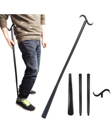 33.5" Long Handle Dressing Stick with Shoe Horn and Sock Removal Tool - Multifunction Dressing Aids Tool for Limited Mobility
