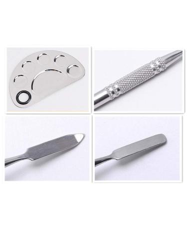 Aoshang Stainless Steel 6-Hole Makeup Palette - Nail Art & Cosmetic Mixing Plate with Spatula Tool - Buy Online on GoSupps.com