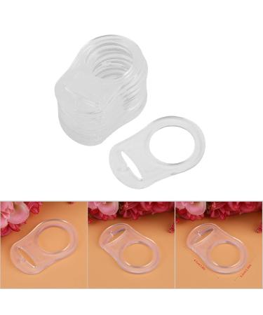 10-Piece Silicone Clear Baby Pacifier Holder Clip & Case | Transparent Adapter for Button Style Pacifier Leash & Teething Toys - Buy Online on GoSupps.com