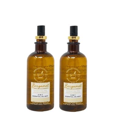 Bath & Body Works Aromatherapy Bergamot 5-in-1 Essential Oil Mist 2 Pack Bundle - 5.3 fl oz / 156 mL Each