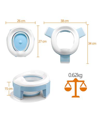 Portable Toddler Travel Potty Seat with Storage Bag - Blue (24M-3 Years) - Buy Online on GoSupps.com