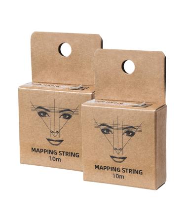 Beaupretty Brow Mapping String 2Pcs Pre- Inked Eyebrow Mapping String Microblading Eyebrow Marker Thread Line Ruler Brow Mapping Measuring Tool for Marking Symmetrical Eyebrow Pre Inked Mapping String