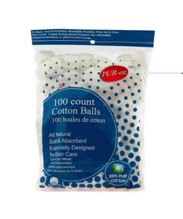 Cotton Balls - 100 count by PUREST